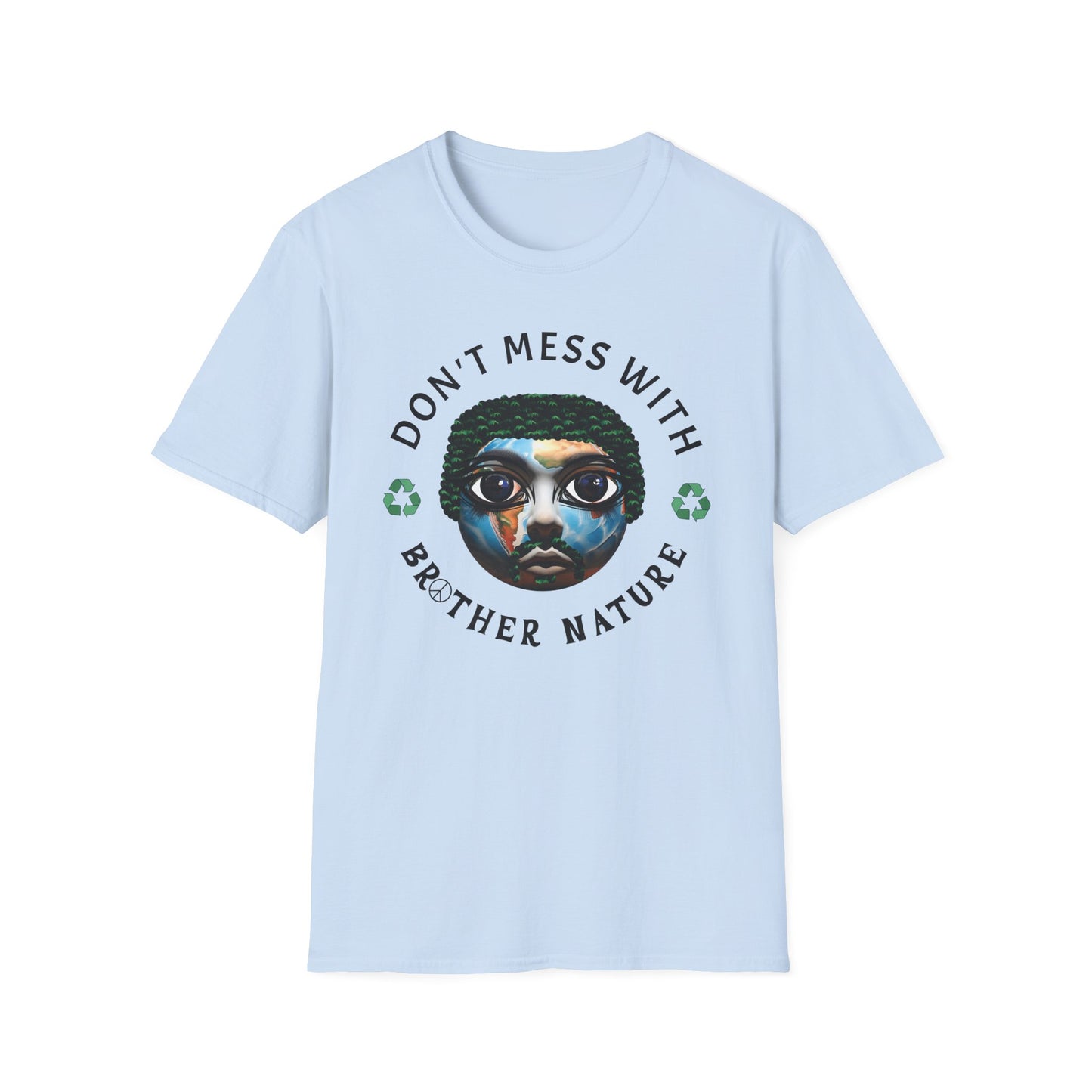 Don't Mess With Brother Nature graphic t-shirt in Light blue.